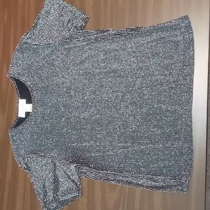 Impressions Black and White Striped Blouse